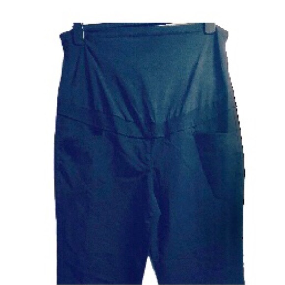 Stork & Babe XL Black Maternity High Rise Panel Straight Leg Pants Pockets - Picture 3 of 16